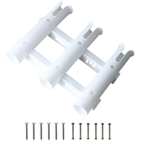 1 Support de canne à pêche, 3 tubes, Nylon haute résistance, Montage mural portable, Pour bateau garage remorque (1/5)