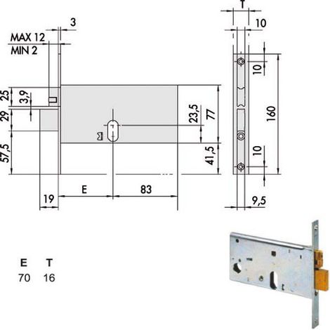 Serrure d'insertion de bandes All 44470-70-0 Cisa