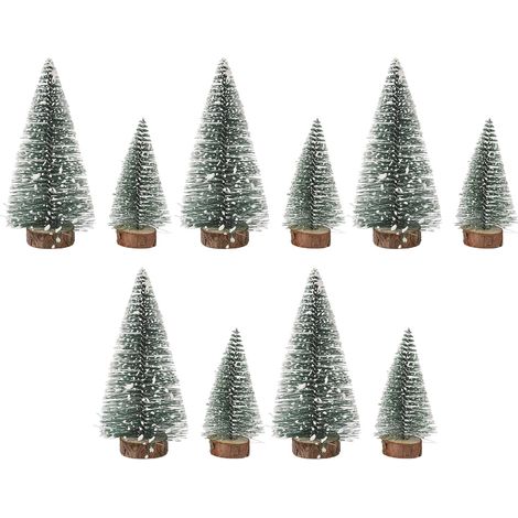 10 Pcs Mini Sapin de Noël,Arbre De Noël Mignon,Artificiel Arbre de Noël,Mini Arbre de Noël,Sapin de Noel Miniature,Mini-Sapin De Noël en Sisal,Miniature Decoration,Mini-Arbre (1/5)