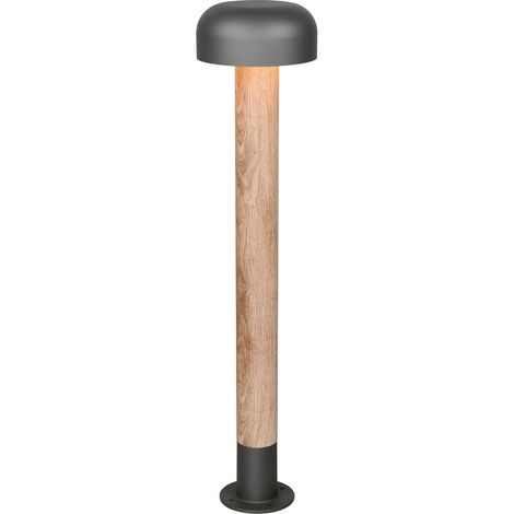 Lampadaire extérieur éclairage terrasse lampadaire aluminium couleur bois IP54 H 84,5 cm (1/3)