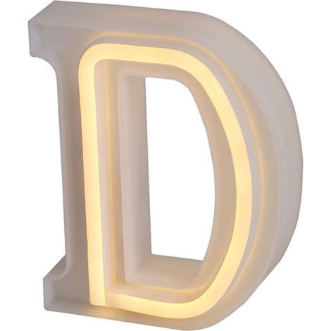Lettere luminose neon a led luci alfabeto D luminoso per decorazione casa compleanni nozze festa bar eventi luce calda (1/5)
