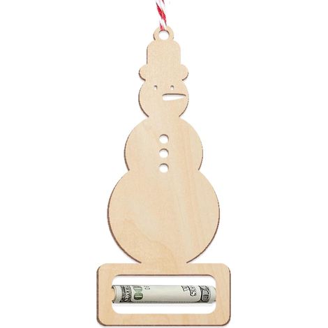 Pendentif Bois Porte-Monnaie Enveloppe Rouge Clochette Décoration Noël Arbre Porte
