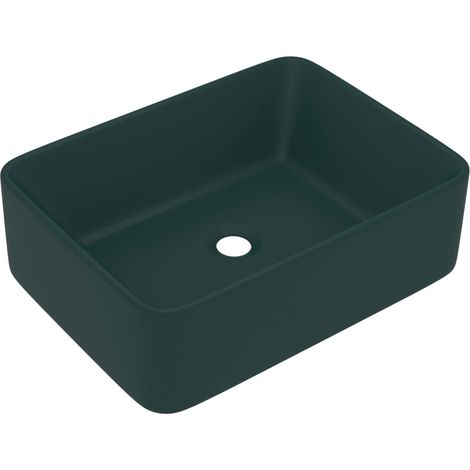 Luxury Wash Basin Matt Dark Green 41x30x12 cm Ceramic vidaXL