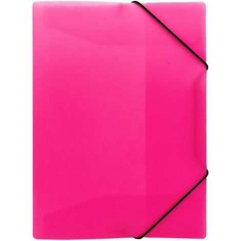 Carpeta con banda elástica A4 PP rosa neón