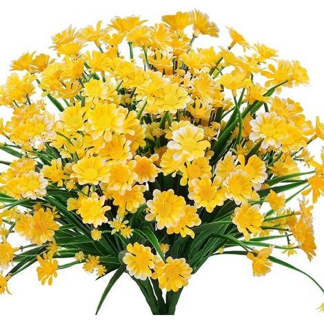 4pcs Artificial Daisy Flowers, Plastic Artificial Flowers, UV R (1/5)