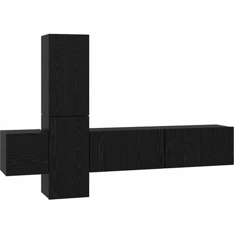 Maison Exclusive - Ensemble meuble TV 5 pcs Chêne noir Bois d'ingénierie