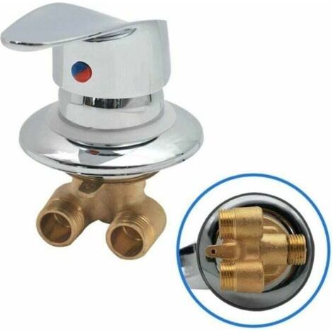 CCYKXA Carivent Shower Cabin Mixer Brass Shower Faucet Outlet Diverter Chrome Shower Mixer Tap G1/2 Connector Cold and Hot Shower Water Mixer for Bathroom