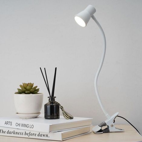 Lampada da scrivania a LED con clip, stile altoparlante, 5W, tre colori, 10 livelli di intensità luminosa, ideale per nail art, trucco permanente, selfie e lettura/studio. (1/4)