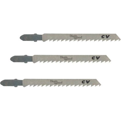 3 Lames Scie Sauteuse Universelle CV Lu. 75 x 4 mm TPI - Affûtée Dépoulliée - Pour Coupe Fine Bois/PVC - Diamwood