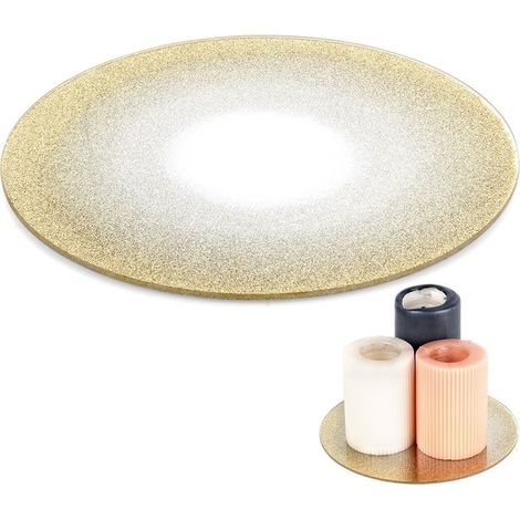 Soporte de cristal espejado con purpurina para composiciones decorativas de velas, 20 cm (1/5)