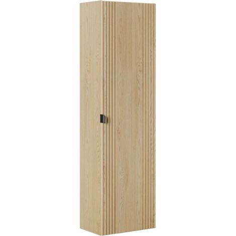 Colonna da bagno KORI 140 cm in rovere chiaro - Mobile sospeso con 1 anta