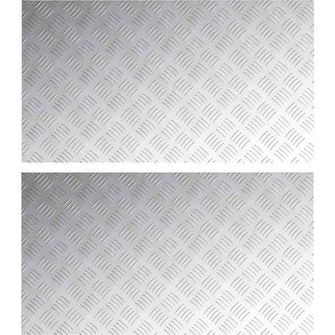 Plaques à damier 2 pcs Argent 90 x 50 cm Aluminium CFW844007 (1/5)