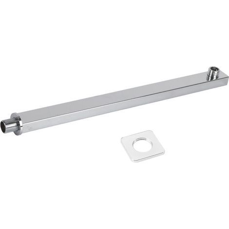 16-inch long polished stainless steel wall-mounted shower arm (1/4)