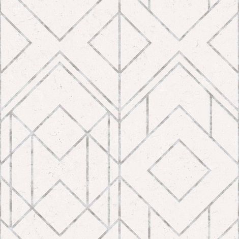 BRICOFLOR Papier peint Gris | Papier peint Graphique & Géométrique - 10,05 x 0,53 m (1/5)