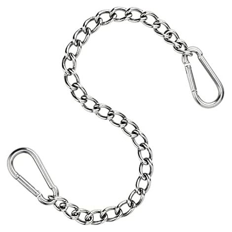 Chaine de Fauteuil Suspendu en Acier Inoxydable 304-66 cm - avec Deux mousquetons - Jusqu'à 350 kg - pour Sac de Sable - Rallonge de Fauteuil Suspendu et hamac (1/5)