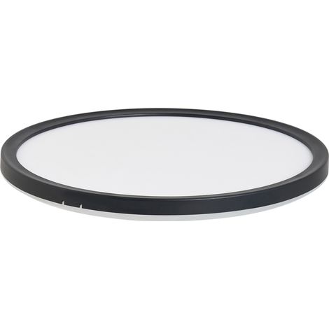 Lámpara LED redonda empotrada en el techo plafón con mando a distancia 42 cm negro Velora (1/5)