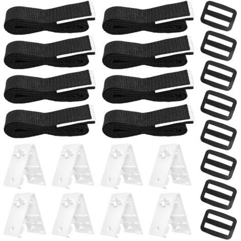 Kit de Fixation pour bâche Solaire de Piscine, kit de Sangles de Couverture Solaire pour Piscine Universelle enterrée Comprenant 8 Sangles en Nylon,8 plaques de Cordon,8 Boucles (1/5)