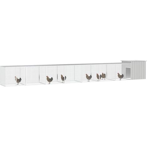 Maison Exclusive - Gabbia per Polli Grigia 700x91x100 cm Acciaio Zincato (1/5)