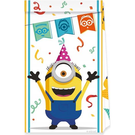 Sacchetti di carta dei Minions, regali di Gru dei Minions, 4 pezzi