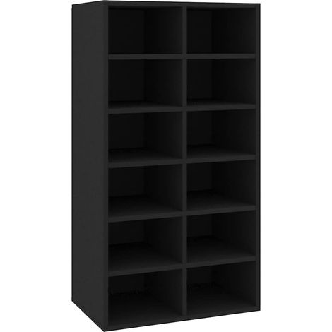 Scarpiera Mobile per scarpe Nera 54x34x100,5 cm in Legno Multistrato (1/5)