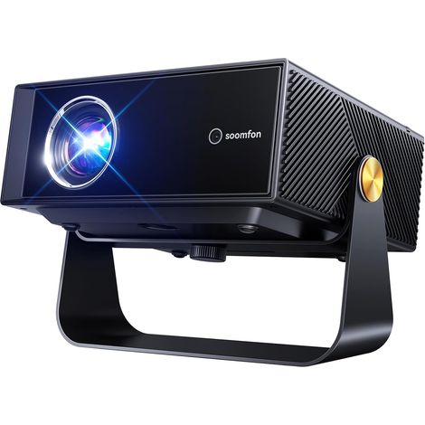 Beamer with WiFi and Bluetooth - Portable 1080P Video Projector 360° Rotating Auto Keystone Focal Zoom for HDMI/Smartphone/Home/Outdoor Compatible with Netflix (1/5)