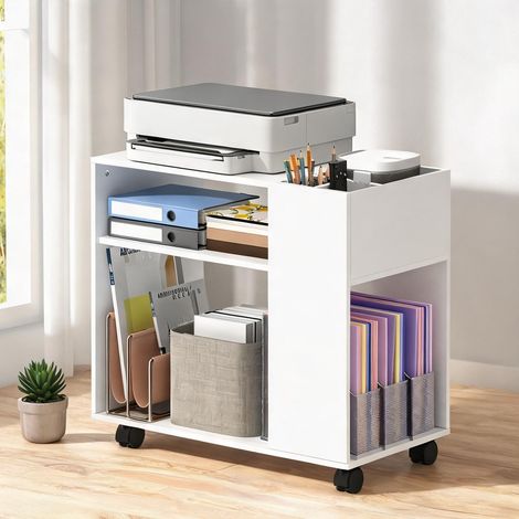 Meuble de rangement de bureau bianco 70 x 36 x 60 cm (1/5)
