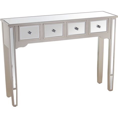 Holz-/Spiegeleingangstisch mit 4 Champagnerschubladen 110x30x80cmpour Alle Stile, um zu Hause eine Note zu verleihen (1/5)