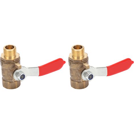 Lot de 2 vannes à bille 1/4" à 2 points, multicouches, en silicone résistant à la corrosion et durable, accessoires pour compresseur d'air (1/5)