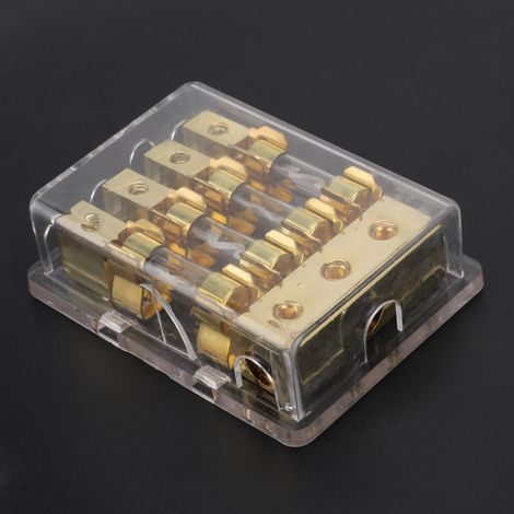 Fusible 12V 60A boîtier porte-fusible automobile audio stéréo, bloc 1 entrée 4 sorties, boîte à lames, protection circuit voiture (1/5)