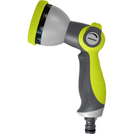 Jardibric – Pistolet d'arrosage 10 jets – Gâchette 3 en 1 pour un contrôle précis – Design ergonomique en plastique gainé – Compact et léger