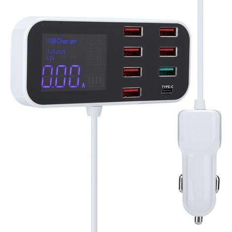 Station de charge rapide multiport USB à 8 ports avec affichage numérique pour iOS/Android