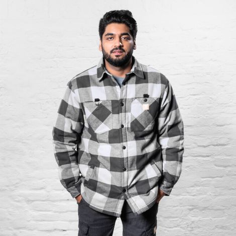 Veste STIER Heavy Lumber bci coton S gris écossais