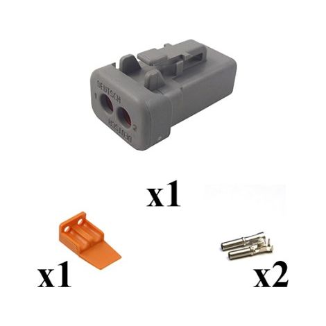 Kit connettore serie DTP maschio porta femmina 2 vie E003
