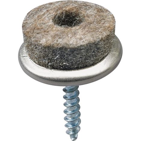Hettich Parkettgleiter zum Anschrauben,20x26 mm, Filz grau - 4 Stück
