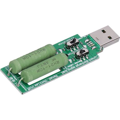 Testeur USB mini pour batterie externe, résistance de décharge, bouton courant 1A/2A, 5V DC, chargeur portable (1/5)