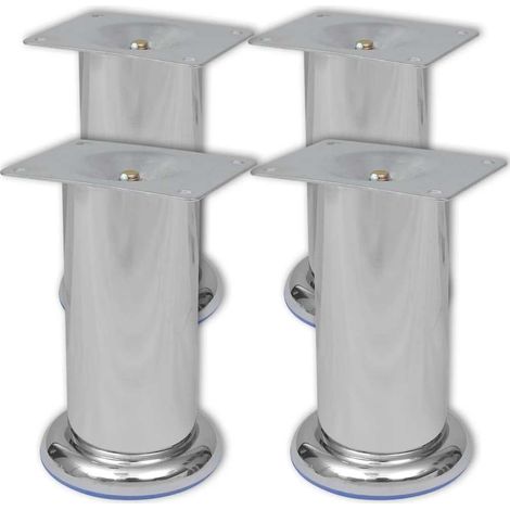vidaXL 4 Patas Redondas para Sofá 120 mm (Color Cromo) (1/3)