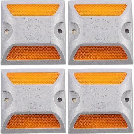 Set di 4 pezzi di segnaletica stradale riflettente in alluminio, robusti borchie per segnaletica stradale per una maggiore sicurezza, luci per vialetti, buona visibilità notturna, facile installazione