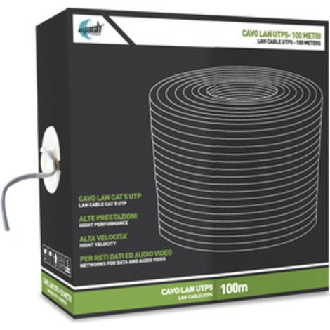 CAVO LAN UTP CAT. 5 CCA 0,50 MM 100 M GRIGIO- 1,0 pz