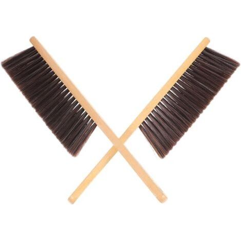 2 Pack Long Wooden Handle Ash Dust Cleaning Brush with Fine Bristles for Easy Maintenance of Household Commercial Spaces (1/5)