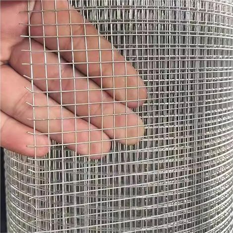Grille Métallique Maille Toile INOX, Treillis Métallique Multifonctionnel, Trou de Maille 6mm, Clôture de Jardin, Élevage de Volailles(0.5x27m) (1/5)