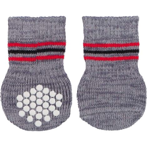 Chaussettes pour chien, anti-dérapantes XL, 2 pcs, gris (1/5)