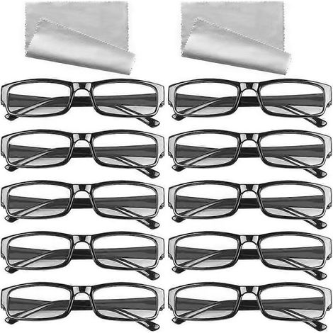 Lunettes de lecture 10/20, noires, correction de 1,0 à 4,0 degrés, unisexes, DE10/20 (1/5)