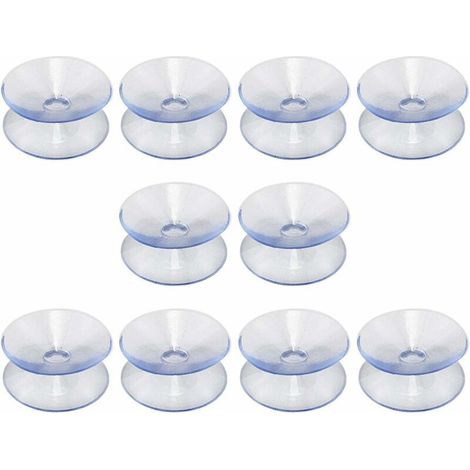 Ventouses double face compatibles avec dessus de table en verre, 10 ventouses sans crochets, ventouses pour miroir multifonctionnel, double face en verre antidérapant(30mm) (1/5)