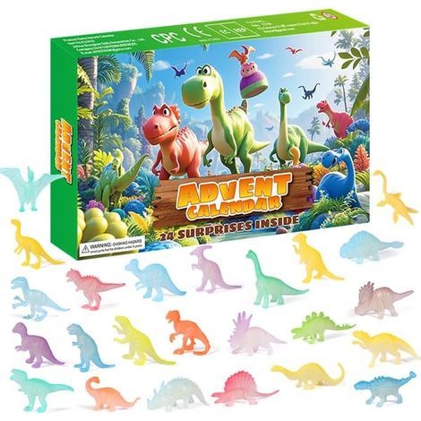 Mini-Leuchtdinosaurier aus Kunststoff, Überraschungsbox, 24-tägiger Adventskalender, Geschenk für eine Dinosaurier-Party. (1/5)