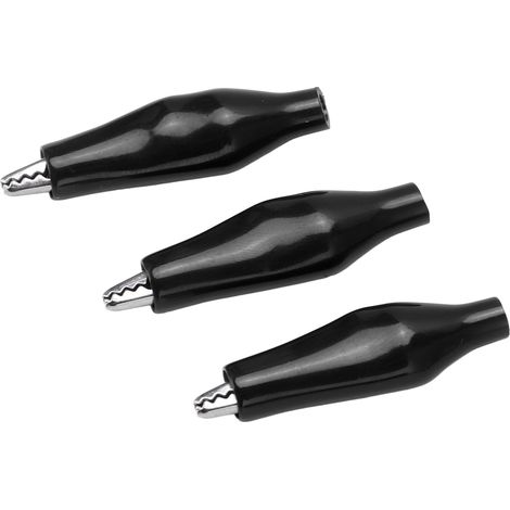 Lot de 100 Pinces de Test Électrique à Manche Unique, Assortiment de Pinces de Charge pour Batterie, Test de Puissance, Noir (1/5)