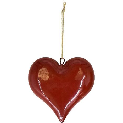 Suspension déco cœur rouge 16x5x16cm