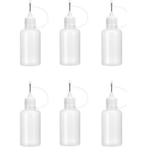 Lot de 6 bouteilles de colle avec embout à aiguille 30ml - - Quilling et artisanat sur papier (1/4)