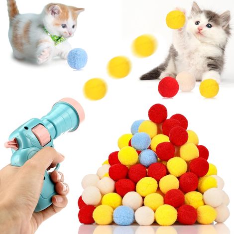 Cat Toys 50 Balls-Random Colors,Kitten Plush Toy Balls,Interactive Toys for Cats and Kittens
