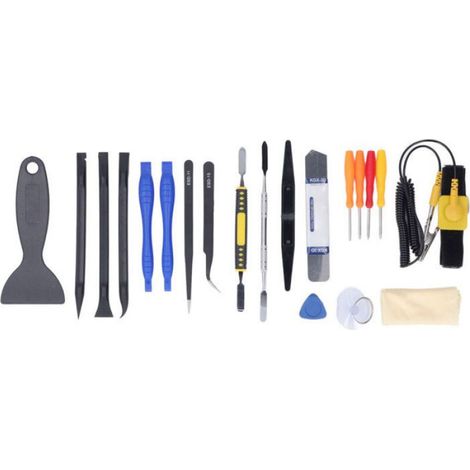 Kit Réparation Téléphone - 20 Pièces - Pincettes Acier Inoxydable - Outils Démontage Électronique - Pour Réparation Smartphone - 1 Unité (1/4)