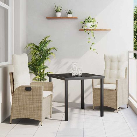 Ensemble de salle à manger pour jardin 3 pcs-Salon de jardin Beige polyrotin 452040 (1/5)